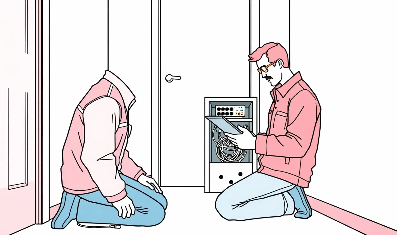 Zabezpečený domáci Wi-Fi router s pripojenými sieťovými káblami