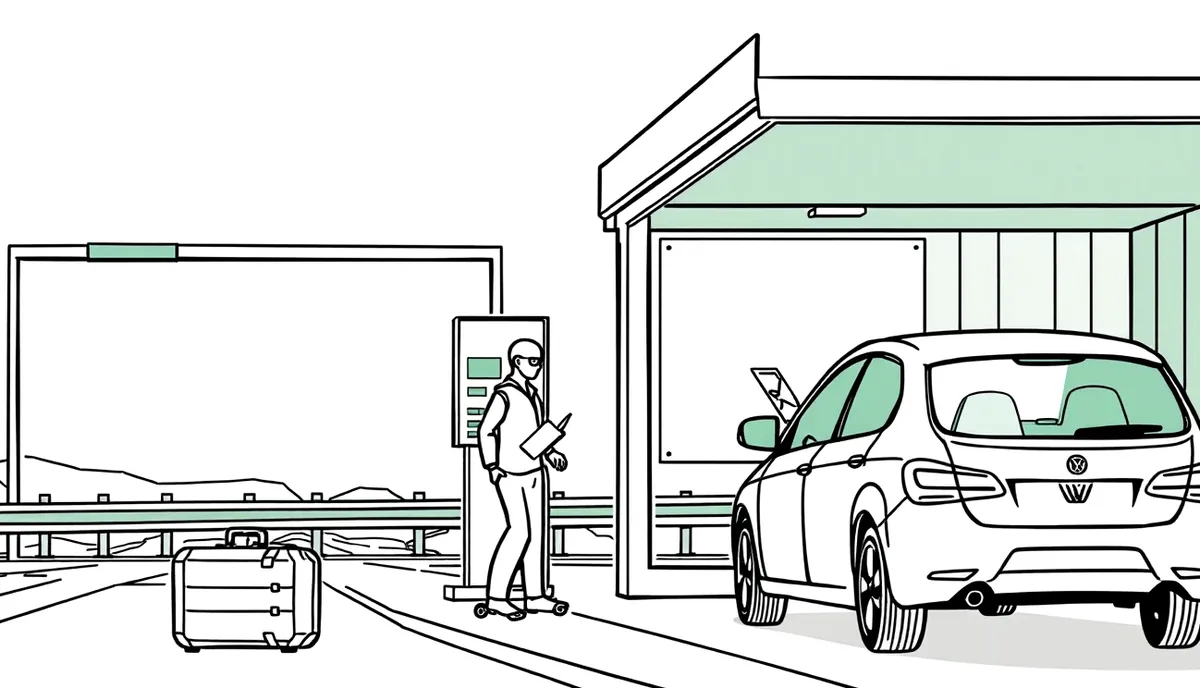 Detail zahraničnej prevoznej značky pripevnenej na automobile pri dovoze