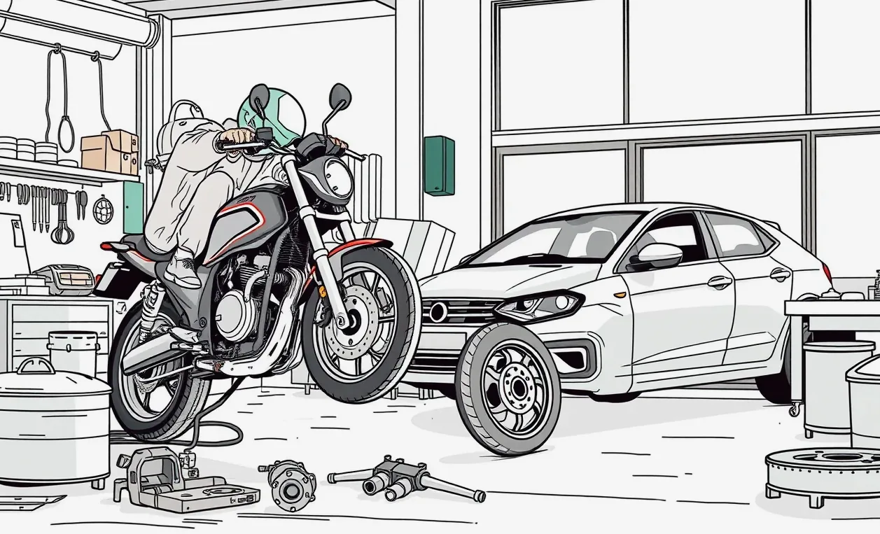 Moderný cestovný motocykel zaparkovaný na horskom priechode