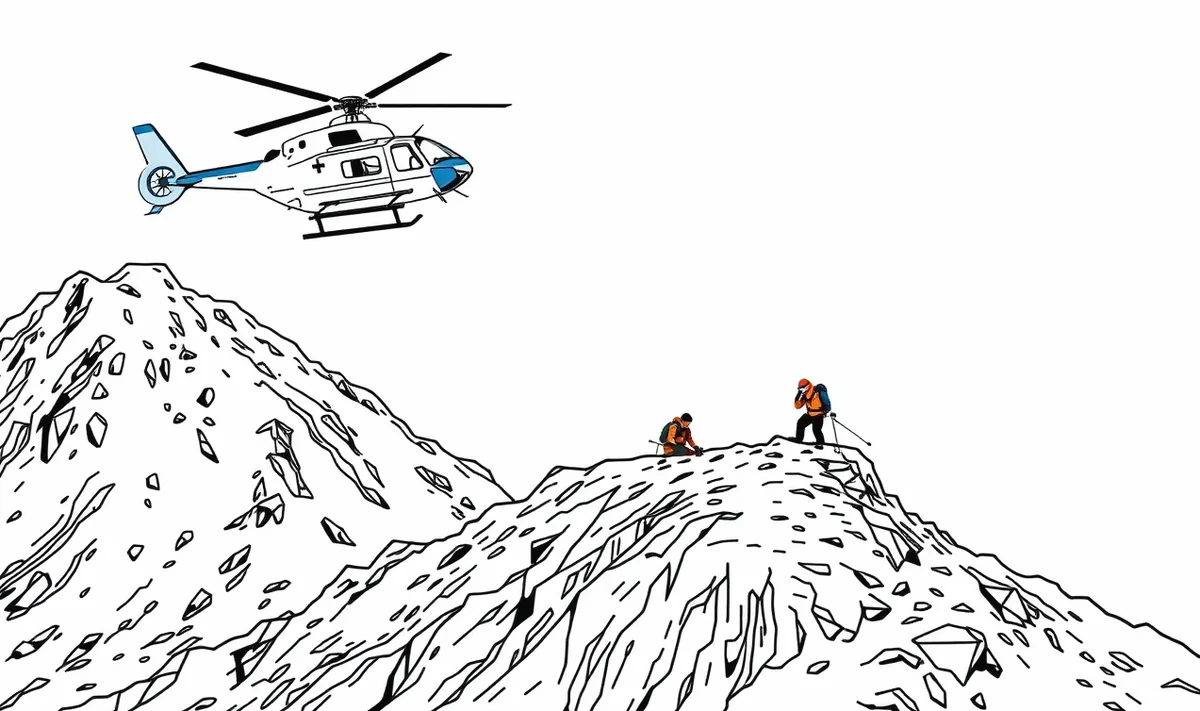 Skialpinista stúpajúci na lyžiach so stúpacími pásmi po zasneženom svahu vo voľnom teréne