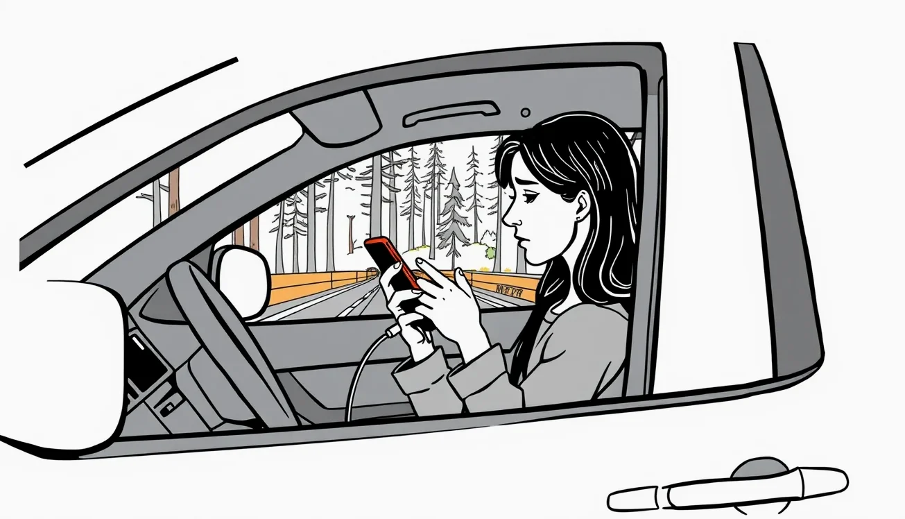 Policajná hliadka skenuje QR kód z displeja mobilného telefónu vodiča