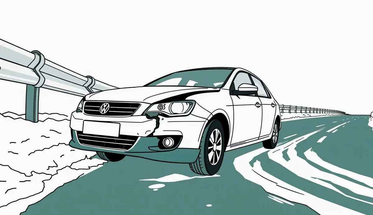 Osobné auto zasypané snehom na zasneženej ceste v zime