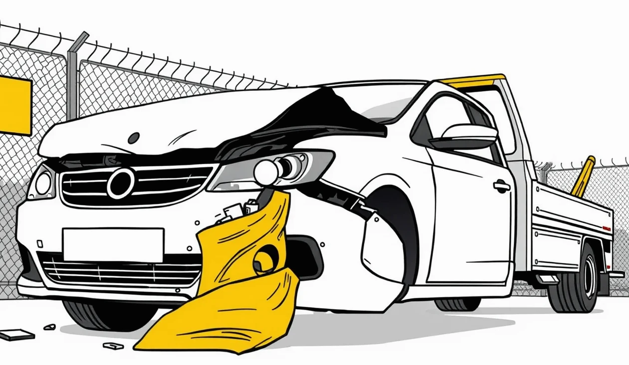 Moderné jazdené auto zaparkované pred administratívnou budovou po dovoze