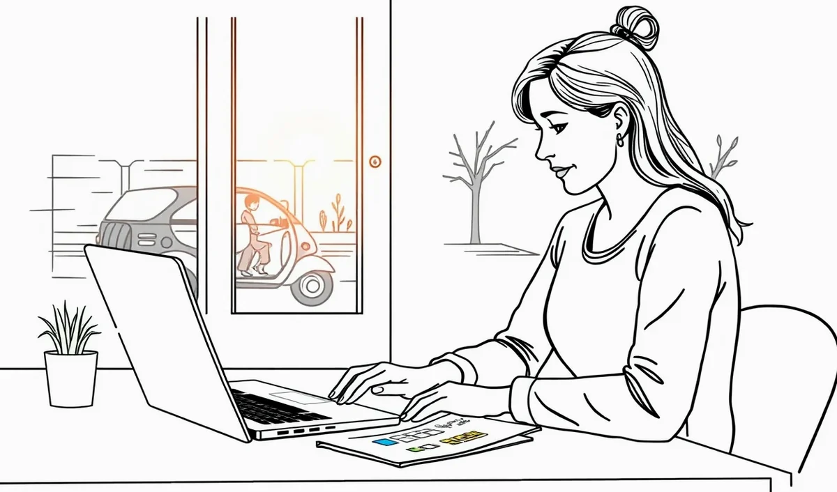 Vodič kontrolujúci poškodenie predného nárazníka vozidla po dopravnej nehode