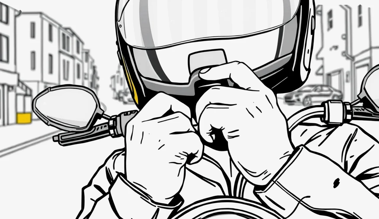Čitateľne vyplnené medzinárodné tlačivo správy o dopravnej nehode pri riadidlách motocykla