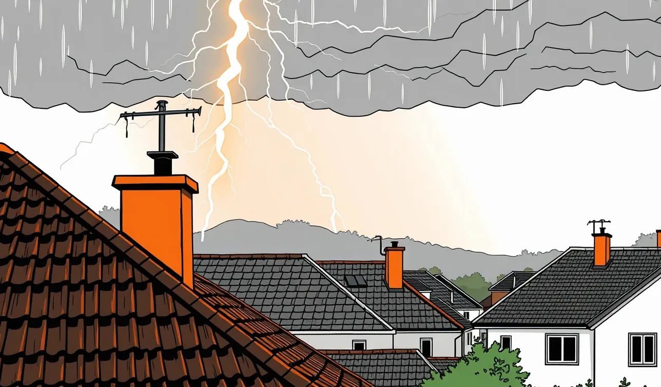 Elektrický rozvádzač a poškodené ističe po zásahu atmosférickým prepätím