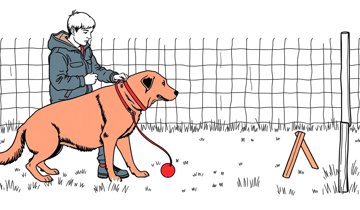 Veterinárny lekár na klinike vyšetruje labku ležiaceho asistenčného psa
